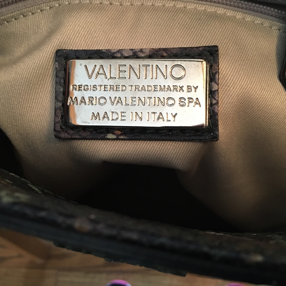 Valentino Leather Expandable Python Snakeskin Emb… - image 8